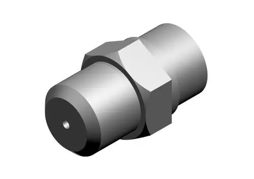 Bosch Düse mit zylindrischer Form, einem zentralen Loch und sechseckigem Gewinde zur Verbindung mit weiteren Komponenten.